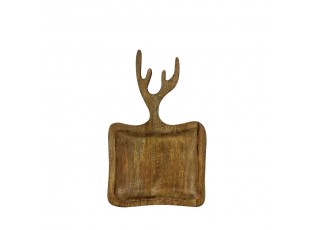 Dekorační mísa z mangového dřeva s parožím - 19*2*30cm
