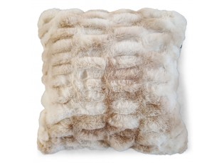 Béžový žebrovaný chlupatý polštář Bear beige - 45*45*15cm