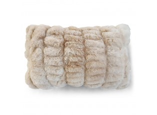 Béžový žebrovaný chlupatý polštář Bear beige - 30*50*15cm