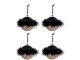 4ks zlatočerné vánoční koule Baubles – Ø 11 cm J-Line by Jolipa