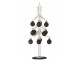 Skleněný stromek s černými koulemi Baubles Stars Medium – 12*12*30 cm J-Line by Jolipa