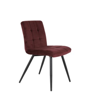 Sametová burgundy jídelní židle OLIVE - 44*82*50 cm