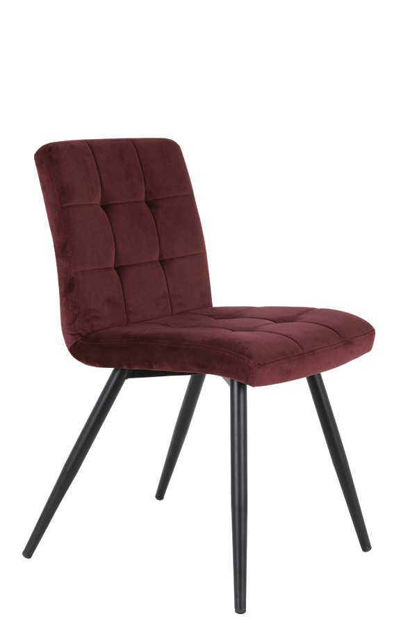 Sametová burgundy jídelní židle OLIVE - 44*82*50 cm