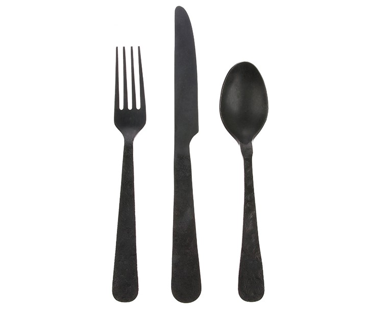 Set 3ks granitový jídelní příbor Matt - 24,5cm HKLIVING