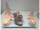 Bílý kovový svícen na čajové svíčky se svatou rodinou - 20*5*14cm Ostatn&iacute;