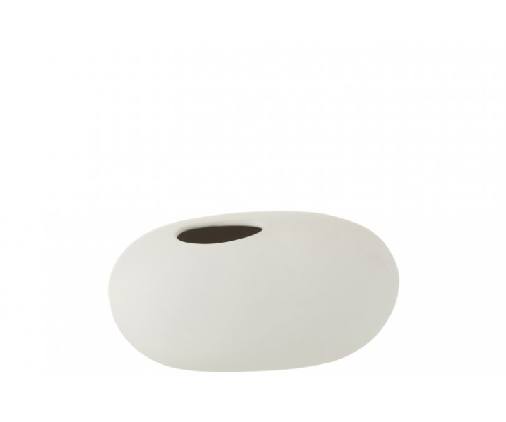Bílá keramická oválná váza Matt White L - 25*15*13 cm J-Line by Jolipa
