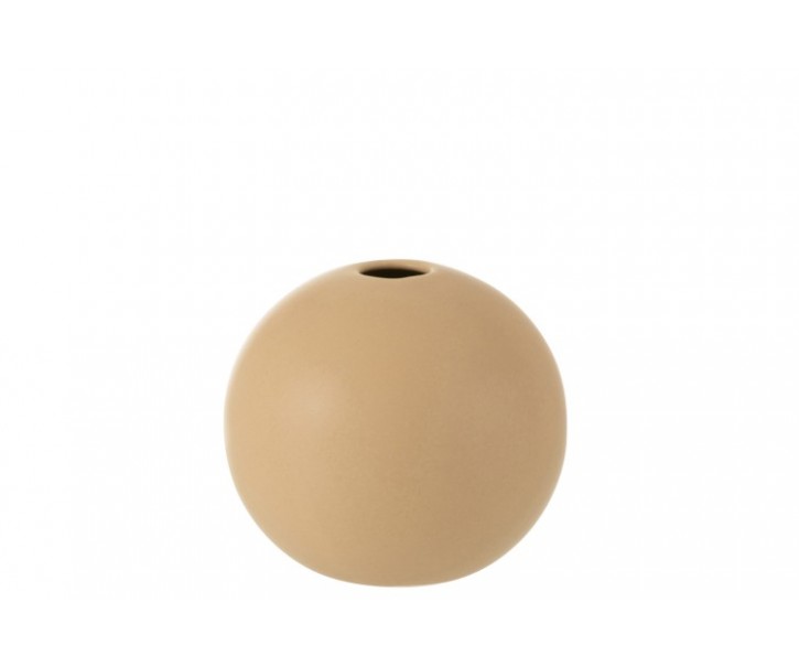 Krémová kulatá keramická váza Beige M - 18*18*18 cm J-Line by Jolipa