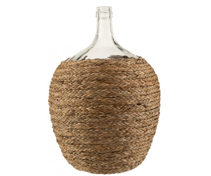Velká skleněná váza omotaná rákosem Marcellin - ∅ 37,5*53 cm J-Line by Jolipa