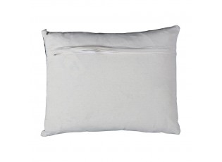 Bílo-černý kožený polštář s výrazným stehem Stitch Cow - 35*45*15cm