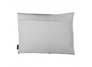 Bílo-černý kožený polštář s výrazným stehem Stitch Cow - 45*60*15 cm