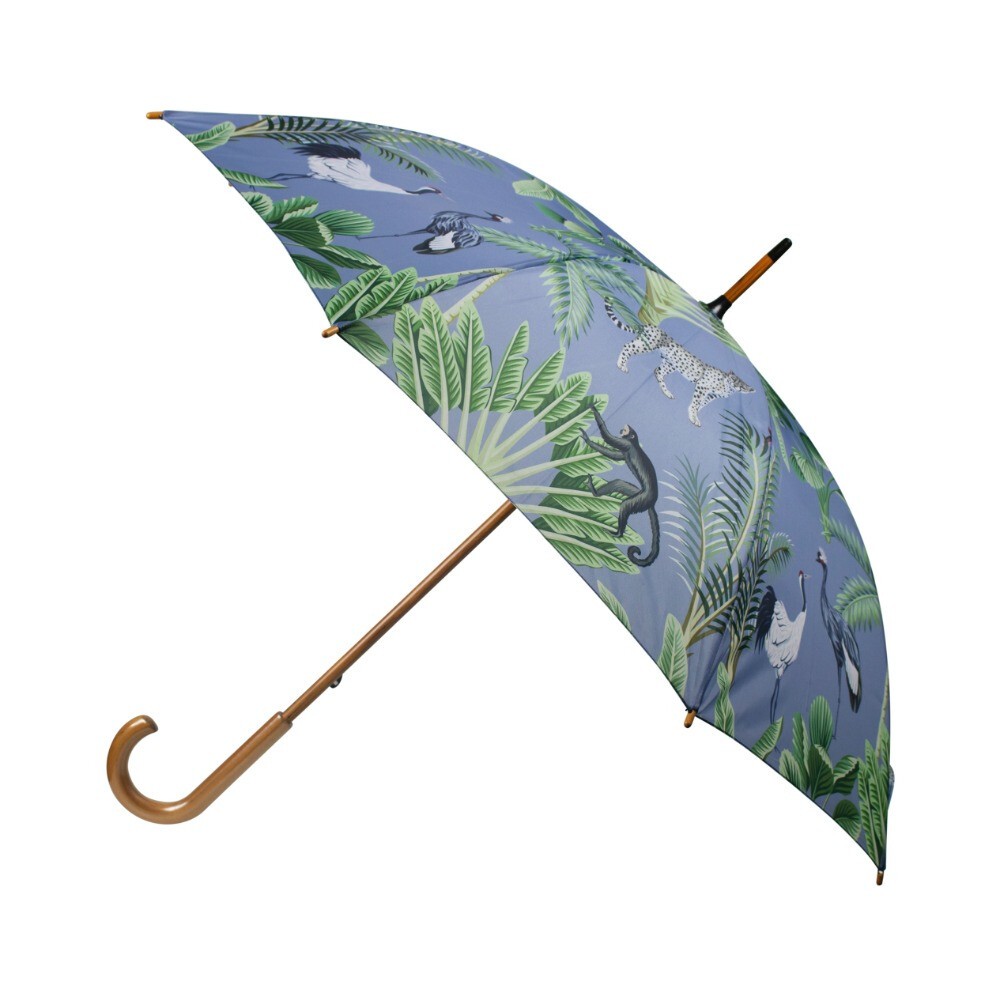 Šedý deštník s motivem džungle Jungle grey - 105*105*88cm Mars & More Šedý deštník s motivem džungle Jungle grey - 105*105*88cm Mars & More