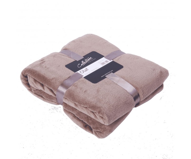Taupe plyšový pléd Olaf taupe - 150*200 cm Collectione