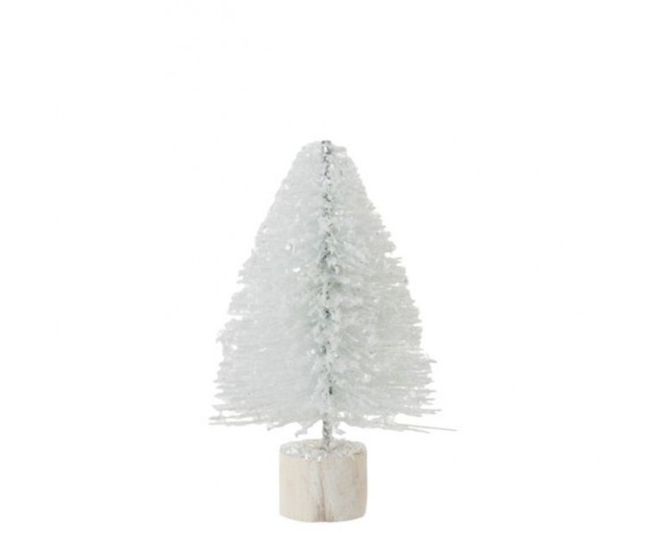 Malý bílý třpytivý vánoční stromeček - 14 cm J-Line by Jolipa