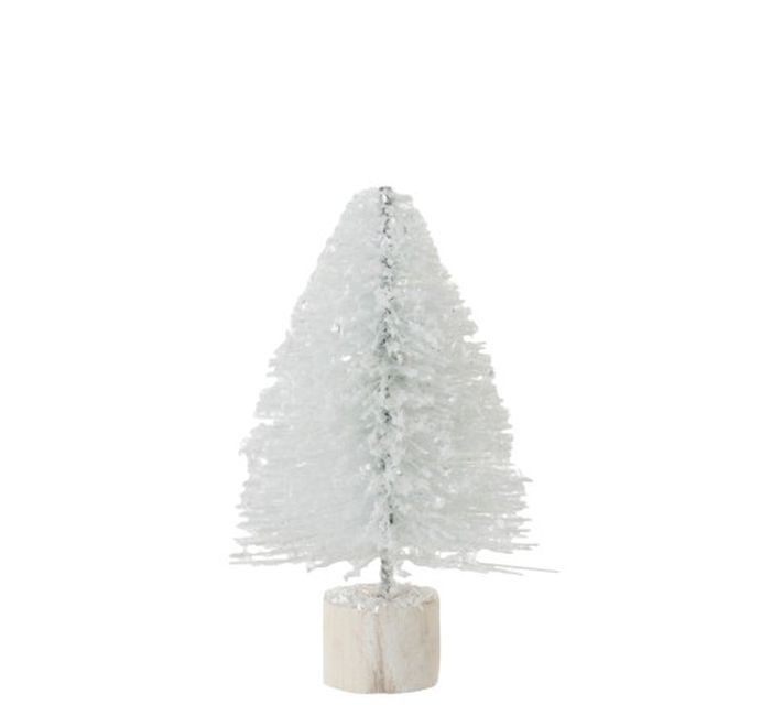 Malý bílý třpytivý vánoční stromeček - 14 cm