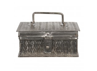 Kovový úložný box ve stříbrné barvě Marcelon - 18*11*8 cm