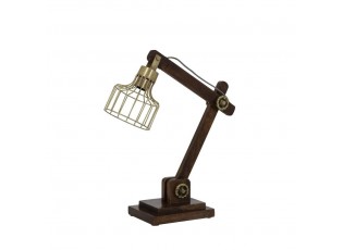 Dřevěná stolní lampička Ebke antik bronze - 50*15*45 cm
