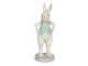 Velikonoční dekorační soška králíka s růžovým motýlkem - 9*8*20 cm Clayre & Eef