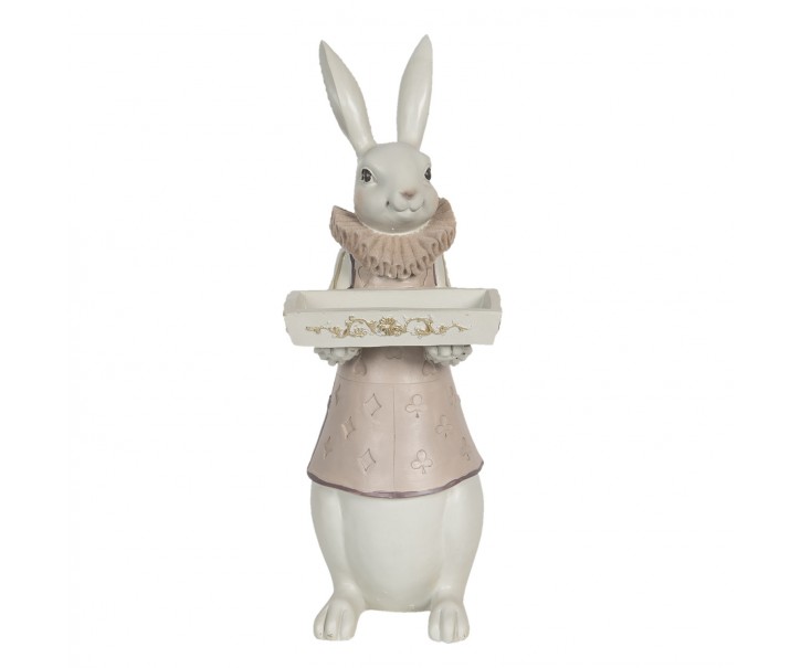 Dekorace králičí dívka s podnosem - 15*13*37 cm Clayre & Eef