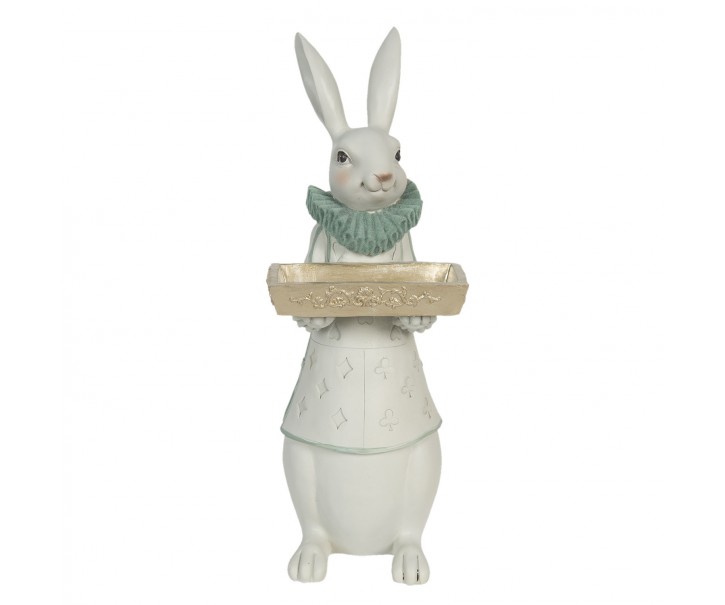Dekorace králičí chlapec s podnosem - 15*13*37 cm Clayre & Eef