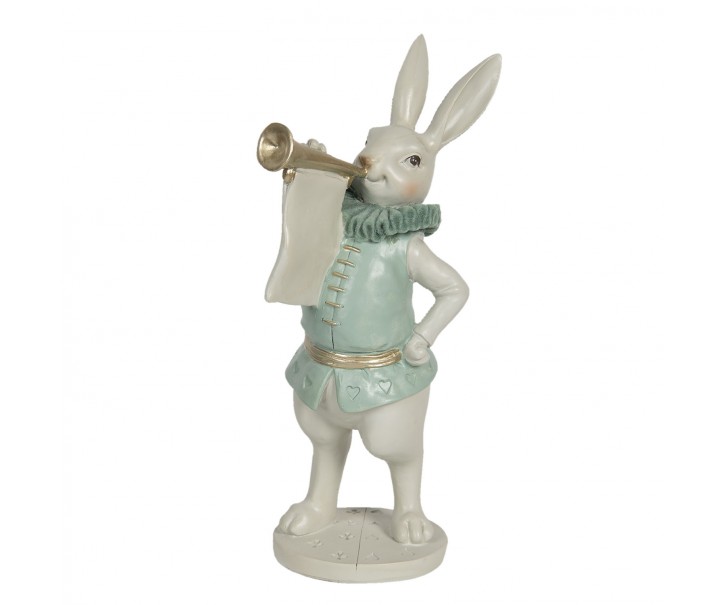 Velikonoční dekorační soška králíka s trubkou - 12*12*29 cm Clayre & Eef