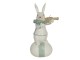 Velikonoční dekorace bílého králíka s houslemi na vajíčku - 8*7*17 cm Clayre & Eef