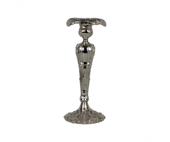 Stříbrný barokní kovový svícen Baroque - 33cm Mars & More 