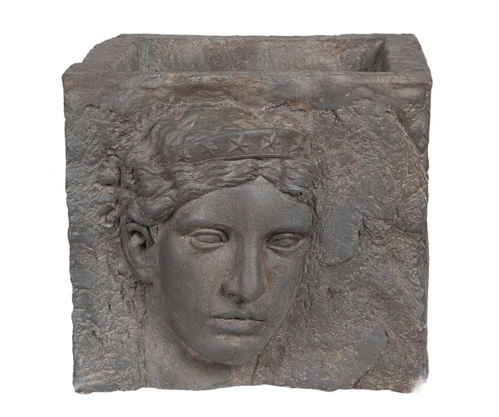 Šedý květináč s bustou v antickém stylu Géraud - 38*43*34 cm Clayre & Eef