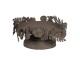 Hnědý kovový svícen s patinou a květy - Ø 21*13 cm Clayre & Eef