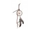 Hnědý lapač snů s korálky a peříčky Feathers - Ø 8*35cm J-Line by Jolipa