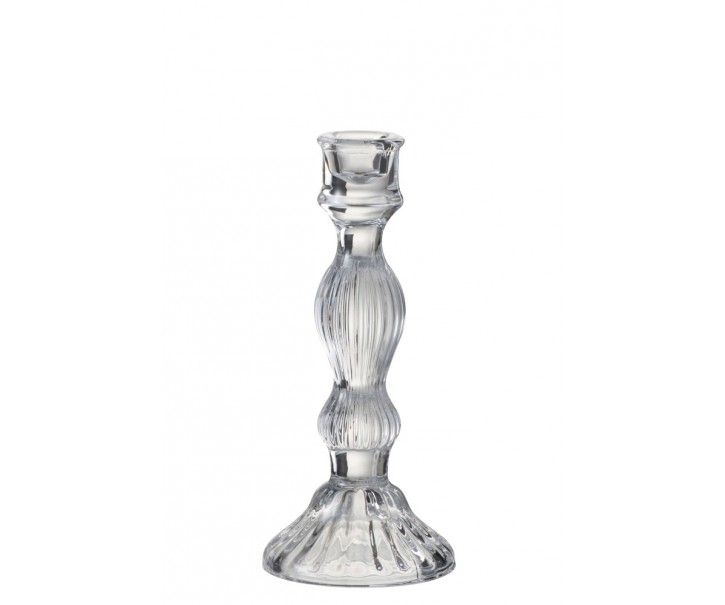Skleněný transparentní svícen Candelero - ∅ 9*20 cm J-Line by Jolipa
