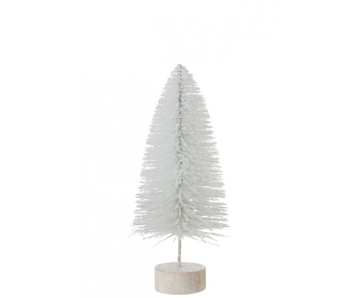 Bílý třpytivý vánoční stromeček - Ø16*38cm J-Line by Jolipa