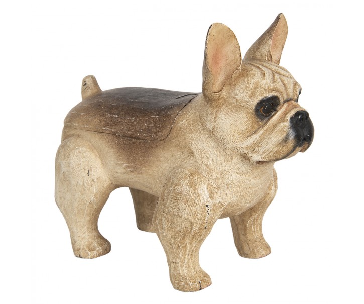Dekorace psa buldočka s úložným prostorem - 27*13*24 cm Clayre & Eef