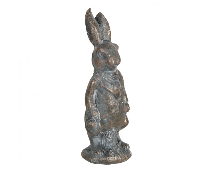 Hnědá metalická dekorace králíka Métallique - 4*4*11 cm Clayre & Eef