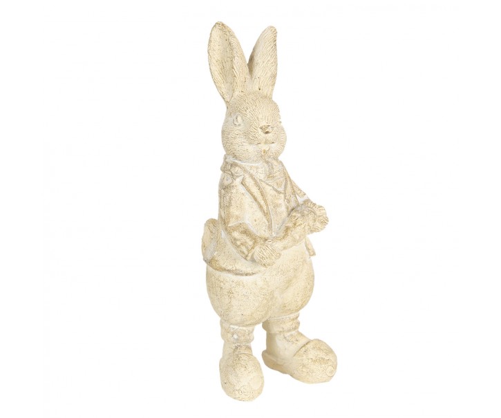Velikonoční dekorace krémového králíka Métallique - 6*6*13 cm Clayre & Eef