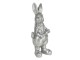 Stříbrná dekorace králíka s mrkví Métallique - 6*6*13 cm Clayre & Eef