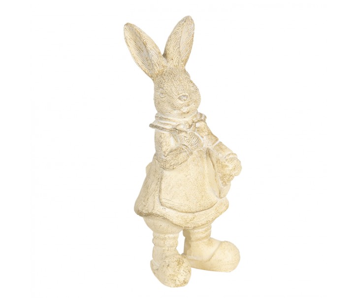 Krémová velikonoční dekorace králíka Métallique - 6*6*13 cm Clayre & Eef
