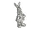Velikonoční dekorace stříbrného králíka Métallique - 6*6*13 cm Clayre & Eef