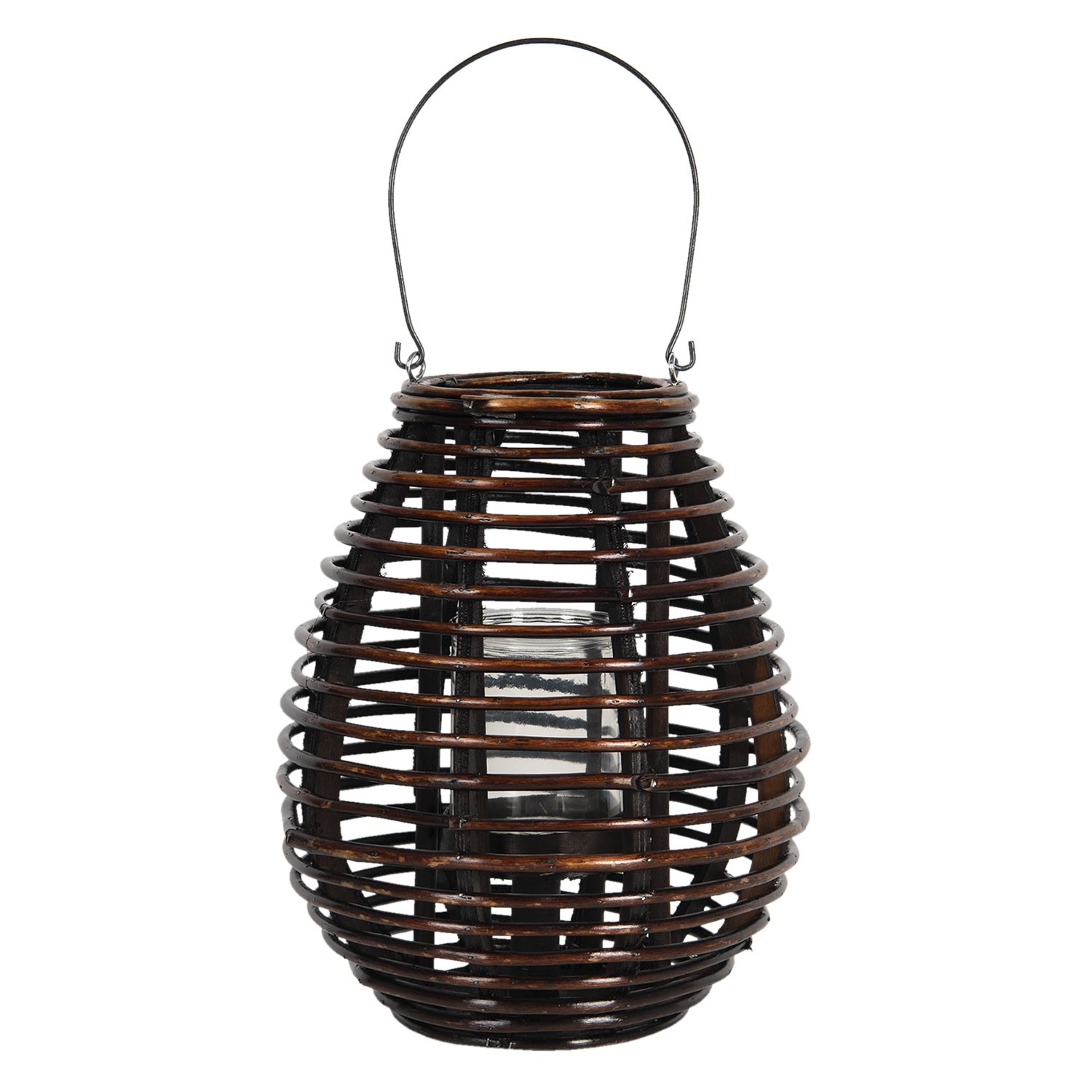 Hnědá dřevěná závěsná lucerna Eudo – Ø 29*35 cm Clayre & Eef Hnědá dřevěná závěsná lucerna Eudo – Ø 29*35 cm Clayre & Eef