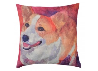 Povlak na polštář s motivem velškorgiho Psi - 43*43 cm