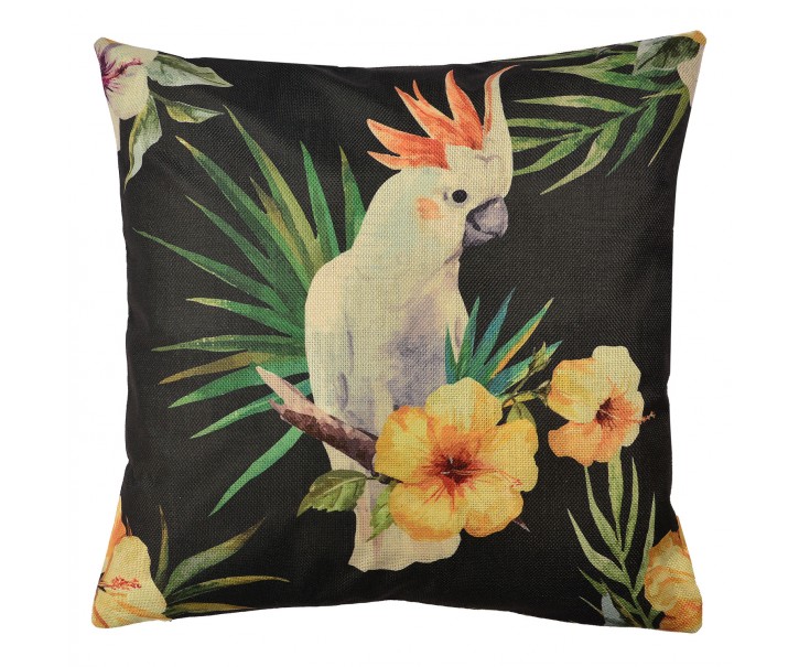 Povlak na polštář s motivem papouška kakadu - 43*43 cm Clayre & Eef
