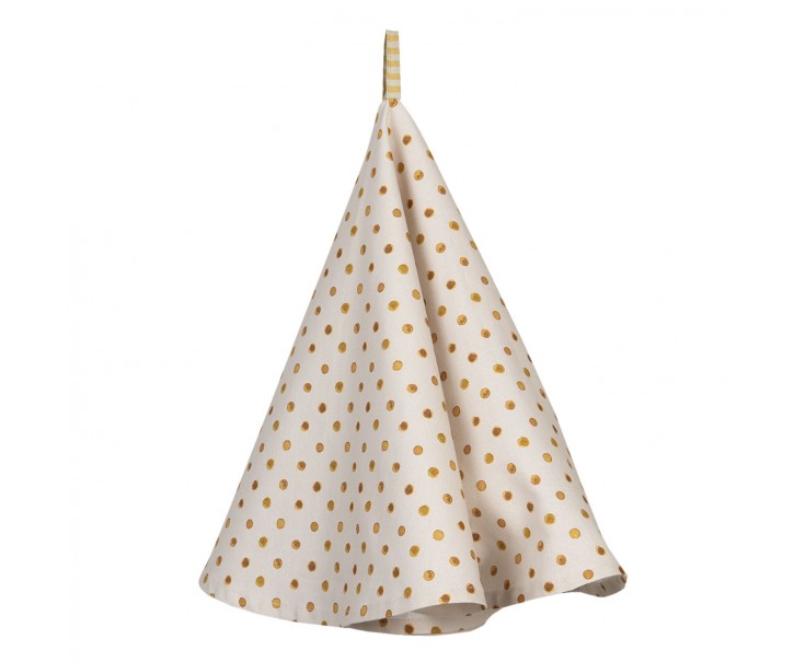Bavlněná kuchyňská utěrka s puntíky Lemons & Leafs – Ø 80 cm Clayre & Eef