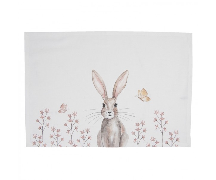 Sada bavlněných prostírání s motivem králíka Rustic Easter Bunny - 48*33 cm Clayre & Eef