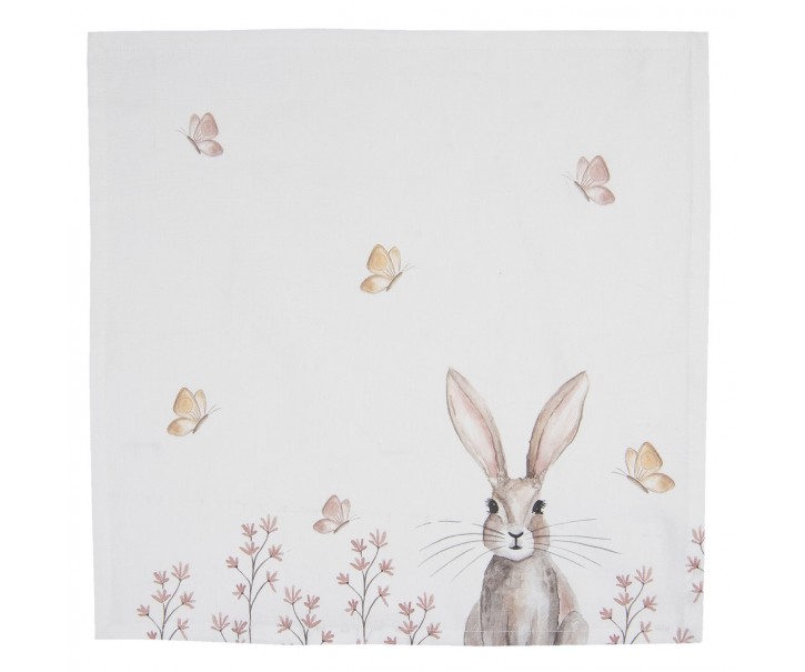Sada 6 ks ubrousků z bavlny Rustic Easter Bunny - 40*40 cm Clayre & Eef