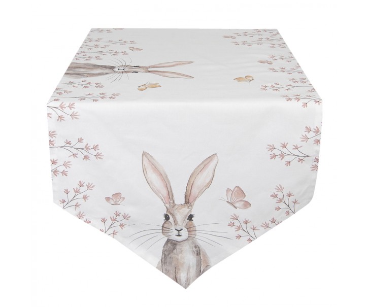 Běhoun na stůl s velikonočním motivem Rustic Easter Bunny - 50*160 cm Clayre & Eef