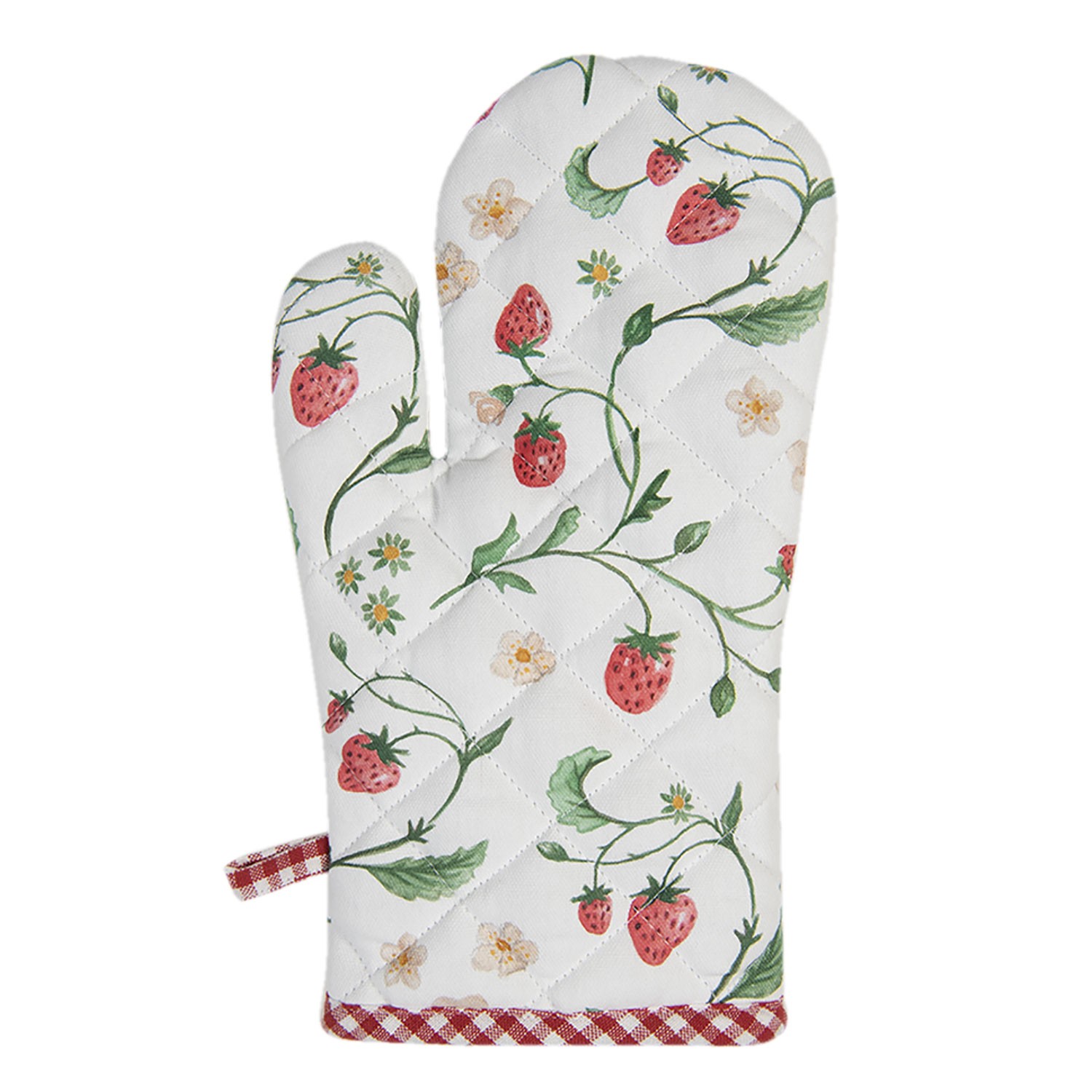 Bavlněná chňapka s motivem lesních jahod Wild Strawberries - 16*30 cm Clayre & Eef Bavlněná chňapka s motivem lesních jahod Wild Strawberries - 16*30 cm Clayre & Eef