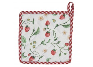 Bavlněná podložka pod hrnec s motivem jahod Wild Strawberries - 20*20 cm