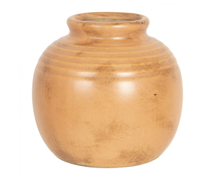 Oranžovo hnědá váza Bruin - Ø 8*8 cm Clayre & Eef