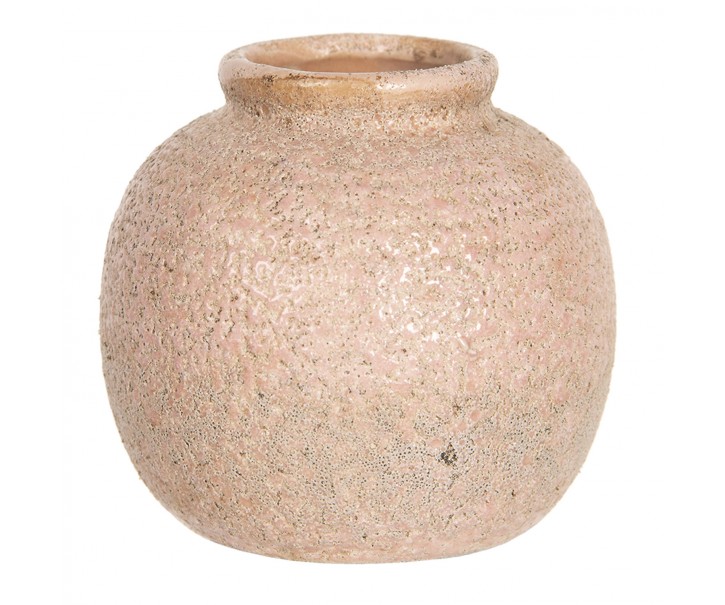 Starorůžová váza s patinou - Ø 8*8 cm Clayre & Eef