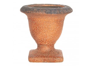 Oranžový květináč s patinou v antickém stylu Tasse - Ø 12*12 cm