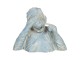 Modro-krémová dekorace smějící se opice Singe - 24*11*19 cm Clayre & Eef